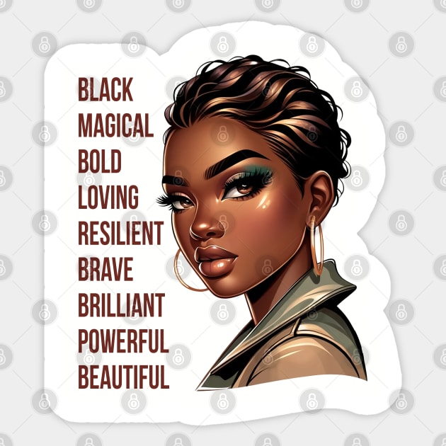Beautiful Black Woman Sticker by UrbanLifeApparel